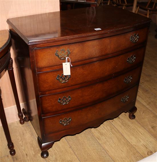 Bowfront chest of drawers W.78cm